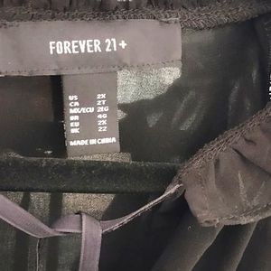 Forever21 Black Lace Sheer Dress Shirt